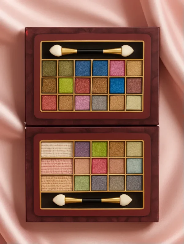 Luxe Velvet Duo - 30-Shade Professional Eyeshadow & Highlight Palette Set